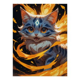Póster Árcano Ember: El Gatito Flamante Familiar