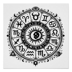 Póster Arcanos del Zodiaco — Los Doce Signos por BurnsInH