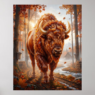 Póster Arce Bisonte Azúcar Bosques
