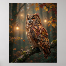 Póster Arce Búho Resplandor de Otoño