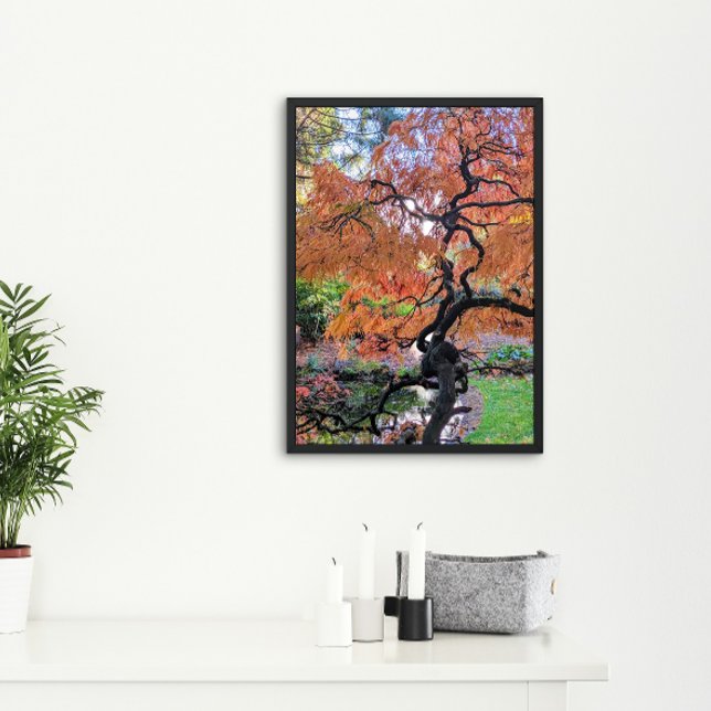 Póster Arce Japonés de Hoja de Encaje Botánico de Otoño (In Situ)