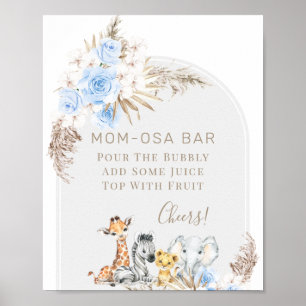 Póster Arch Boho Floral Safari Baby Shower Mom-osa Rótulo