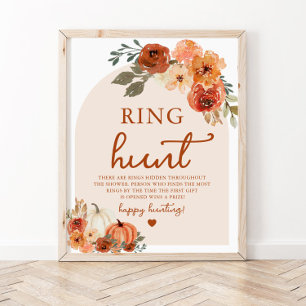 Póster Arch Fall Boho Calabaza de la caza de calabazas Du