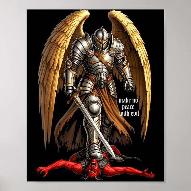 Póster Archangel Michael Faith Design Make No Peace With  (Frente)