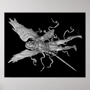 Póster Archangel Michael - fondo negro