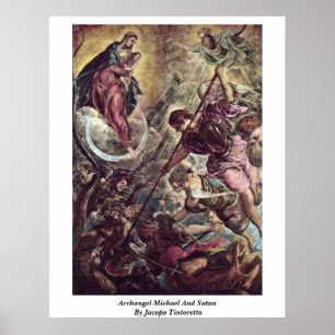 Póster Archangel Michael Y Satan De Jacopo Tintoretto