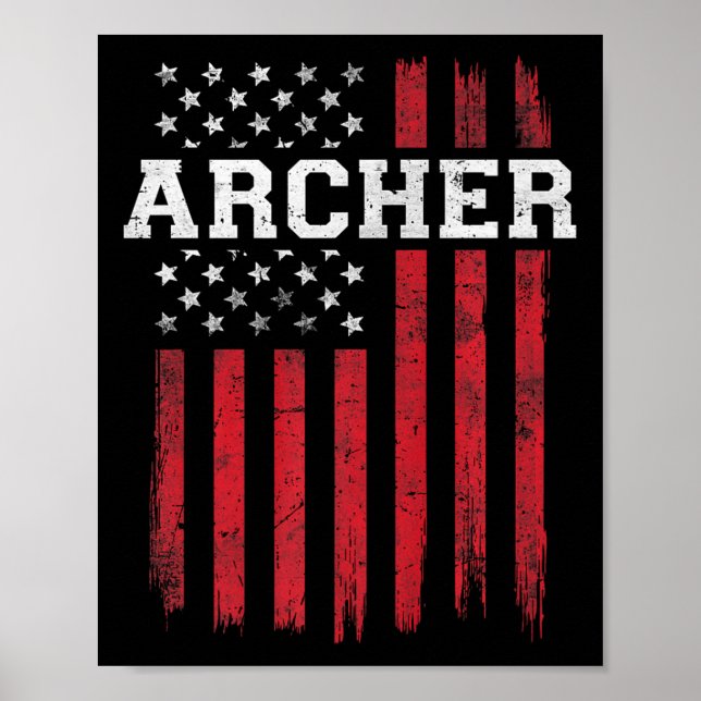 Póster Archer Bandera Americana Ee. Uu. (Frente)