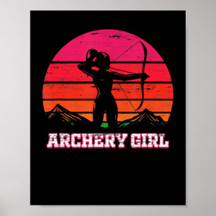 Póster Archer Chica Bow y Arrow Lady Vintage