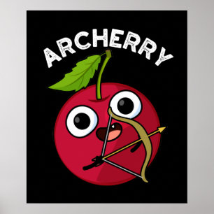 Póster Archerry Funny Fruit Archery Pun Dark BG
