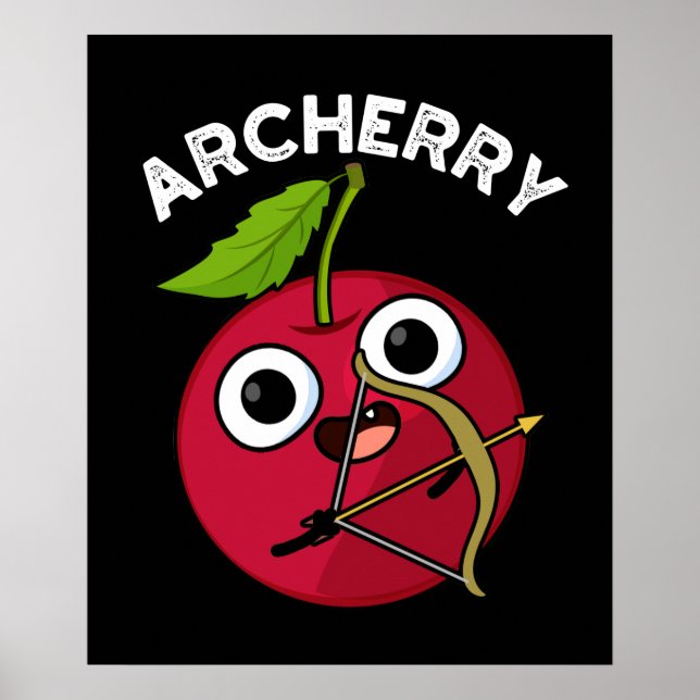 Póster Archerry Funny Fruit Archery Pun Dark BG (Frente)
