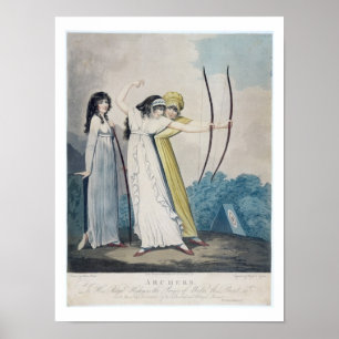 Póster Archers, grabados por J.H. Wright (fl.1795-1838)