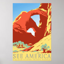 Póster Arches National Park Colorado co Vintage Travel