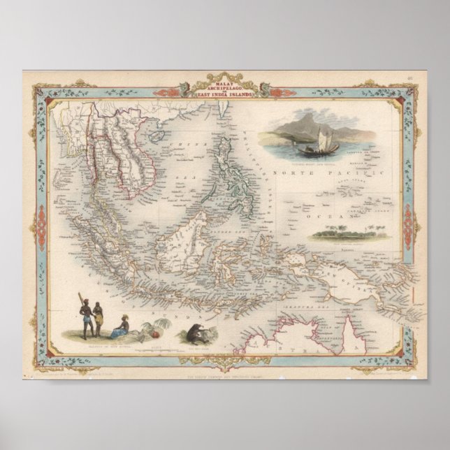 Póster Archipiélago malayo o islas del este de la India (Frente)