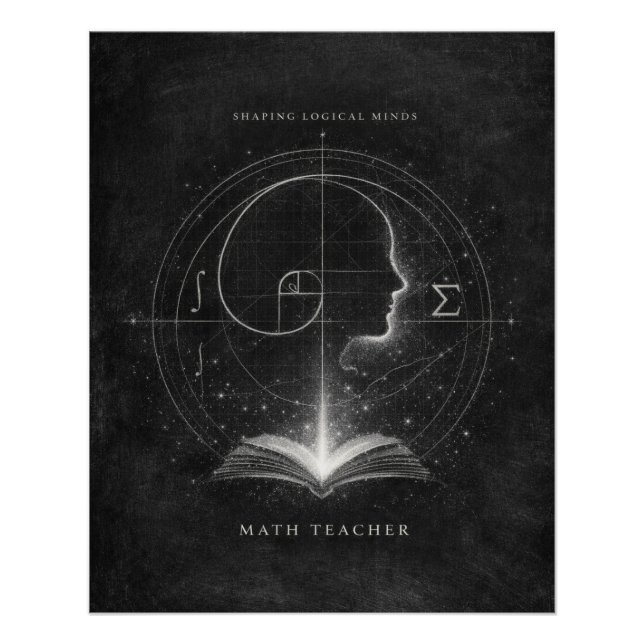 Póster Architect of Future Minds Math Teacher Art (Anverso)