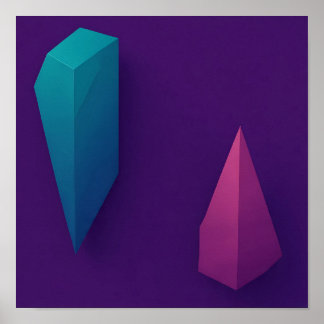 Póster Architectural 3D Geometric Textured Wallpaper