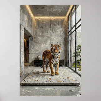 Póster Architectural Tiger Elegance – Luxury Minimalist F
