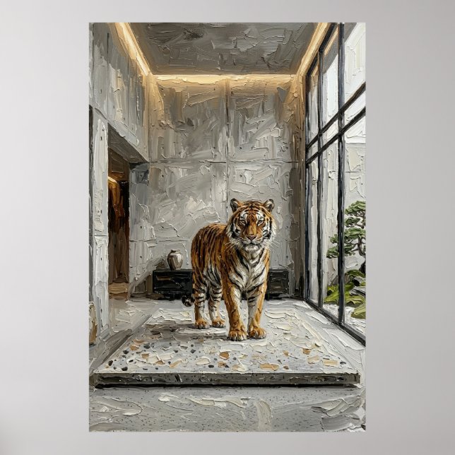 Póster Architectural Tiger Elegance – Luxury Minimalist F (Frente)