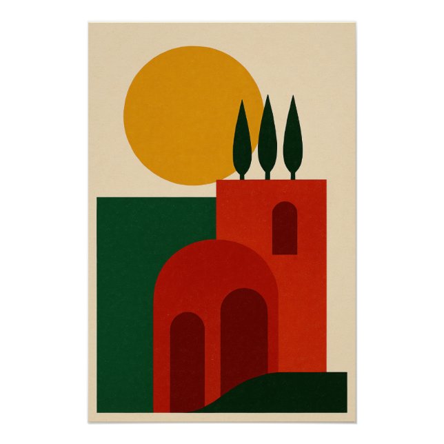 Póster Architecture Italienne et Couleurs Vibrantes (Anverso)