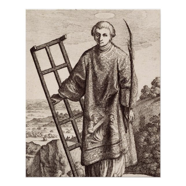 Póster archivo del santo patrón Lorenzo (Anverso)