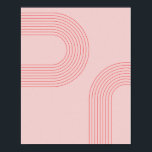 Póster Arco arcoiris rosa y rojo boho vintage 5<br><div class="desc">Boho Mid Century Moderna Línea Vintage Arco Arcoiris rosa y rojo 5</div>