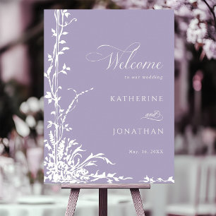 Póster Arco Botánico Jardín Lavanda Boda Bienvenida