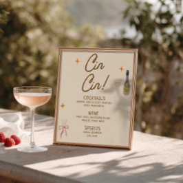 Póster Arco Bridal Shower Cin Cin Bebidas Dibujadas a Man