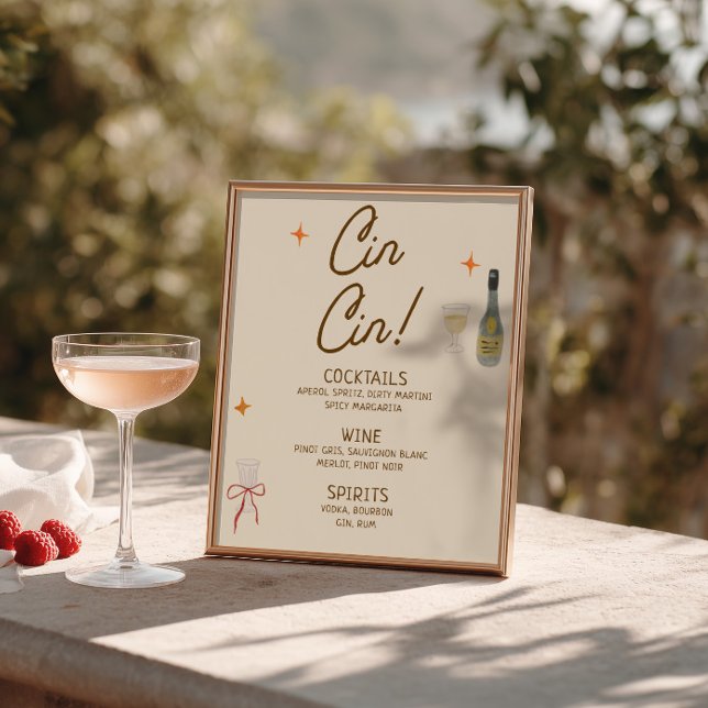 Póster Arco Bridal Shower Cin Cin Bebidas Dibujadas a Man (Subido por el creador)
