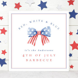 Póster Arco de Acuarela para Barbacoa del 4 de Julio Rojo