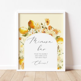 Póster Arco de agua de arco floral limón Mimosa bar Poste