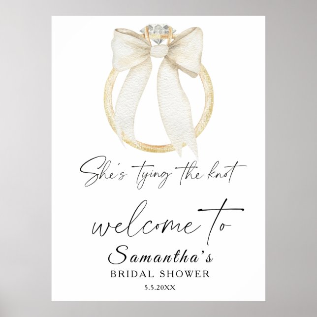 Póster Arco de anillo Ella está atando el nudo Bridal Bie (Frente)