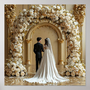 Póster Arco de Boda Pareja Romántica Ceremonia