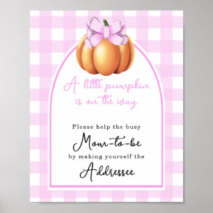 Póster Arco de calabaza para baby shower destinataria Mam
