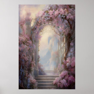 Póster Arco de Flor Encantada Jardín Etéreo Pared