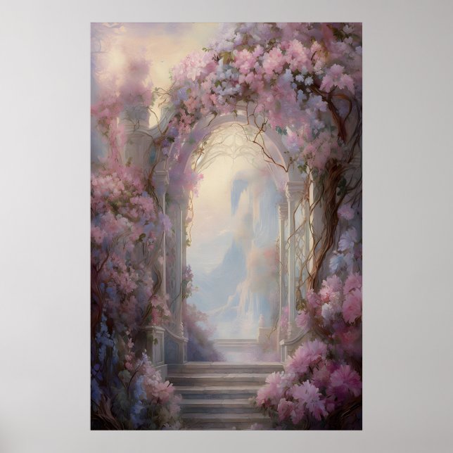 Póster Arco de Flor Encantada Jardín Etéreo Pared (Frente)
