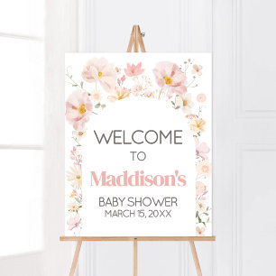 Póster Arco de flores silvestres Baby in Bloom Bienvenida