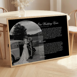 Póster Arco de foto de juramento de boda de escritura mod