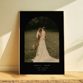 Póster Arco de fotos de boda de pareja negra moderna