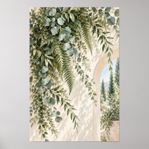 Póster Arco de jardín de helechos de eucalipto europeo Ar