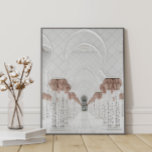 Póster Arco de la Mezquita de Oro Blanco y Rosa<br><div class="desc">Este bonito arco floral de rosa dorado y blanco de la mezquita es un elegante arte de viaje bohemio,  ideal para decorar su sala de estar. Hay disponible un archivo descargable digital.</div>