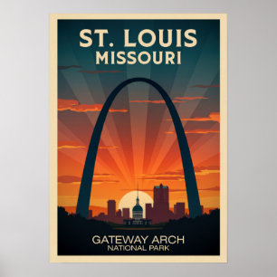 Póster Arco de la puerta de enlace de St. Louis Missouri 