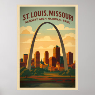 Póster Arco de la puerta de enlace de St. Louis Missouri 