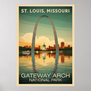 Póster Arco de la puerta de enlace de St. Louis Missouri 