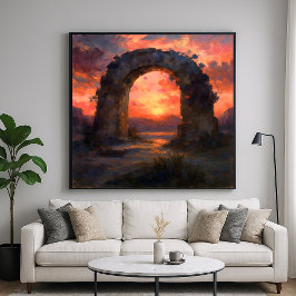 Póster Arco de la puesta del sol - Paintero estilo Art