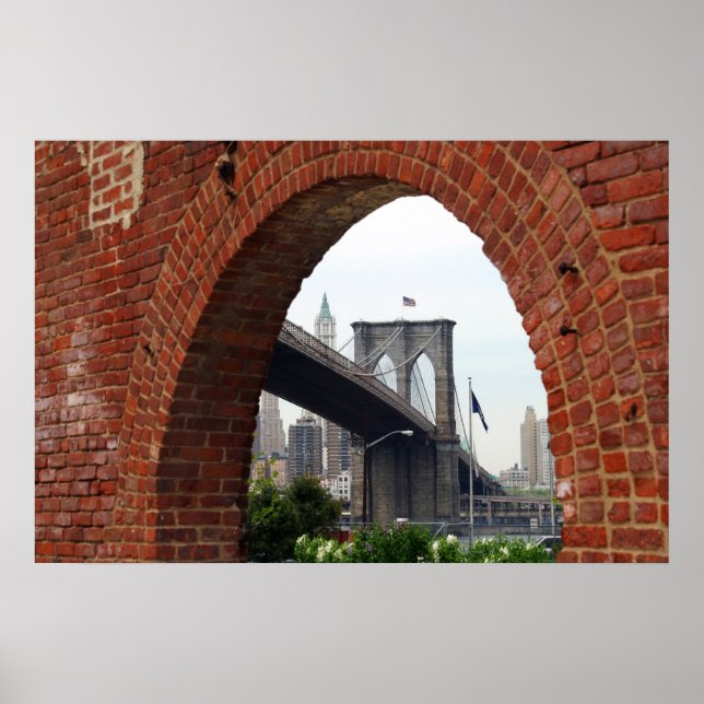 Póster Arco de ladrillos del puente de Brooklyn (Frente)
