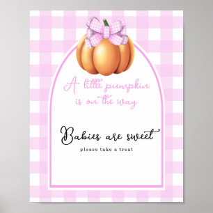 Póster Arco de lazo de calabaza baby shower Los bebés son