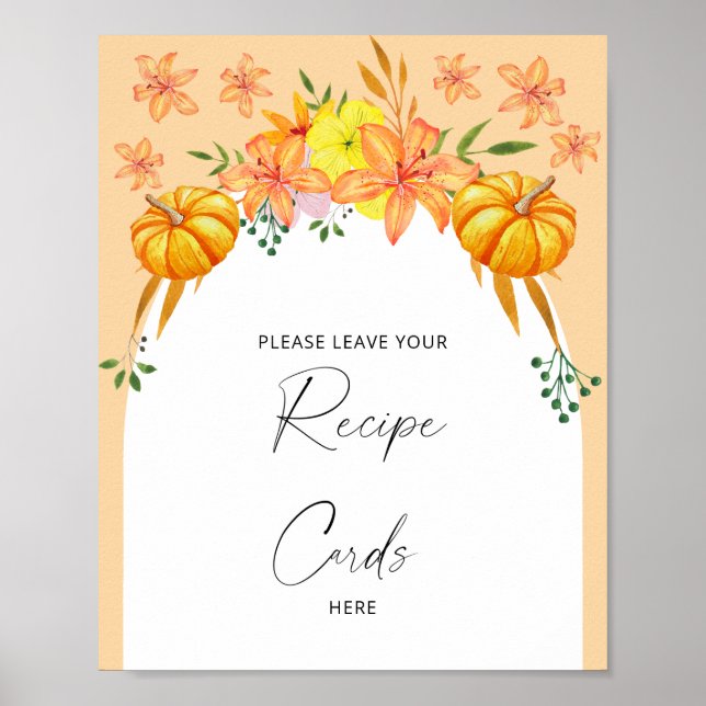 Póster Arco de otoño - Tu tarjeta de receta aquí (Frente)