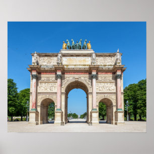 Póster Arco de triunfo de Carrousel en París, Francia