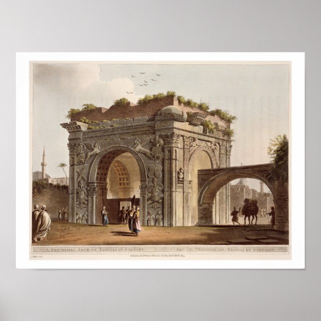 Póster Arco de Triunfo de Trípoli en Barbary, placa 24 f (Frente)