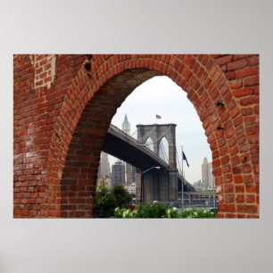 Póster Arco del ladrillo del puente de Brooklyn