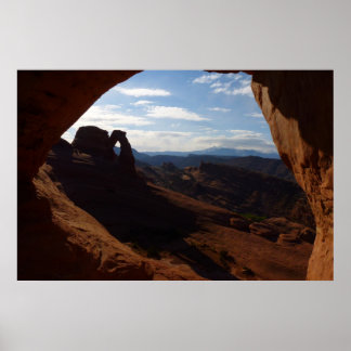 Póster Arco delicado a través de la ventana de roca en Ar